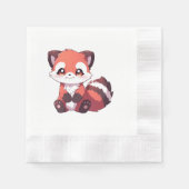 niedlicher roter Panda Serviette (Vorderseite)