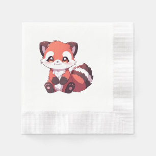 niedlicher roter Panda Serviette