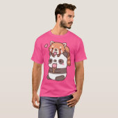 Niedlicher roter Panda und Panda, die Eiscreme für T-Shirt (Vorne ganz)