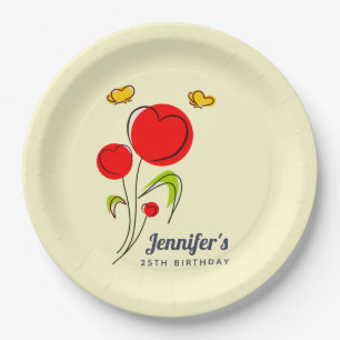 Niedlicher roter pappteller