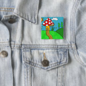 niedlicher roter Pilz Button (Beispiel)