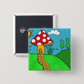 niedlicher roter Pilz Button (Vorne & Hinten)