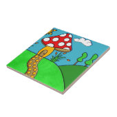 niedlicher roter Pilz Fliese (Seite)