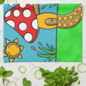 niedlicher roter Pilz Geschirrtuch (Gefaltet)