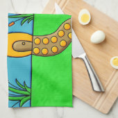 niedlicher roter Pilz Geschirrtuch (Viertel Falte)