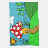 niedlicher roter Pilz Geschirrtuch (Vertikal)