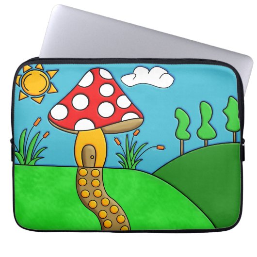 niedlicher roter Pilz Laptopschutzhülle (Vorderseite)