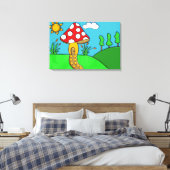 niedlicher roter Pilz Leinwanddruck (Insitu (Schlafzimmer))