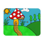 niedlicher roter Pilz Magnet (Horizontal)