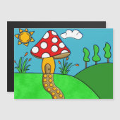 niedlicher roter Pilz Magnetkarte (Vorne/Hinten)