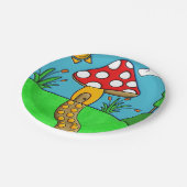 niedlicher roter Pilz Pappteller (Schrägansicht)