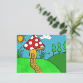 niedlicher roter Pilz Postkarte (Stehend Vorderseite)