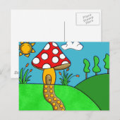niedlicher roter Pilz Postkarte (Vorne/Hinten)
