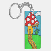 niedlicher roter Pilz Schlüsselanhänger (Vorderseite links)