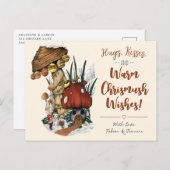 Niedlicher Roter Pilz Weihnachtsfeiertag Postkarte (Vorne/Hinten)