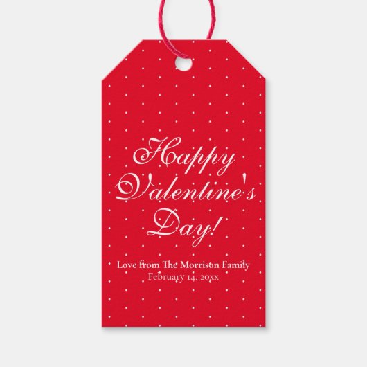 Niedlicher roter Polka dots benutzerdefinierte Skr Geschenkanhänger (Vorderseite)