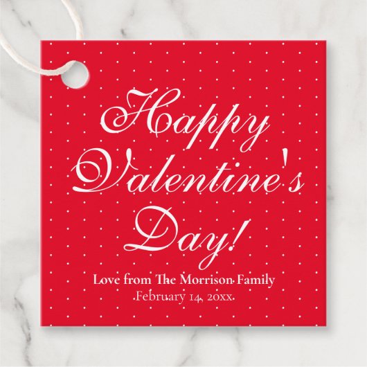 Niedlicher roter Polka Punkt benutzerdefinierte Sk Geschenkanhänger (Vorderseite)