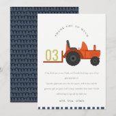 Niedlicher roter Rosttracker Kinder jeden Geburtst Dankeskarte (Vorne/Hinten)