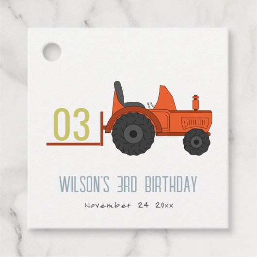 Niedlicher roter Rosttracker Kinder jeden Geburtst Geschenkanhänger (Vorderseite)