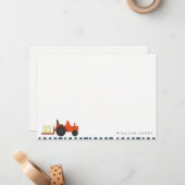 Niedlicher roter Rosttracker Kinder jeden Geburtst Mitteilungskarte (Vorderseite/Rückseite Beispiel)