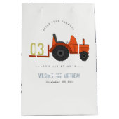 Niedlicher roter Rosttracker Kinder jeden Geburtst Mittlere Geschenktüte (Vorderseite)