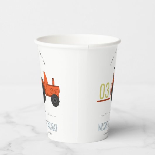 Niedlicher roter Rosttracker Kinder jeden Geburtst Pappbecher (Rechts)