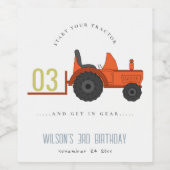 Niedlicher roter Rosttracker Kinder jeden Geburtst Weinetikett (Einzelnes Label)