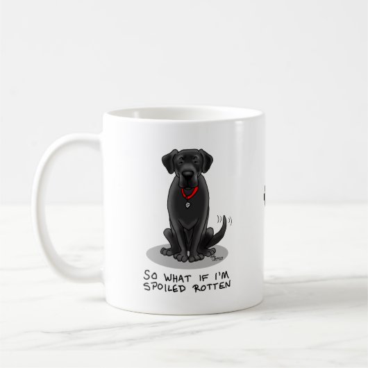 Niedlicher Roter Schwarzer Labrador Retriever Hund Kaffeetasse (Links)