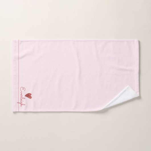Niedlicher Roter Skriptname Herz-Rosa-Handtuch Badhandtuch Set (Handtuch)
