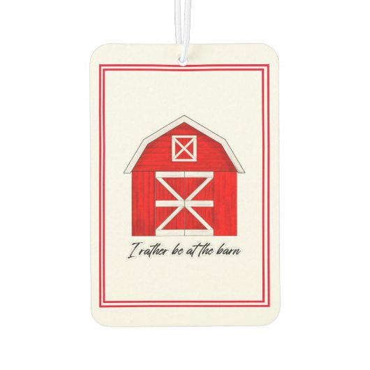 Niedlicher Roter Stall Zeichnend | Ich bin eher im Autolufterfrischer (Rückseite)