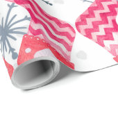 Niedlicher Roter Strumpf Schneeflocken Geschenkpapier (Rolleneckpunkt)