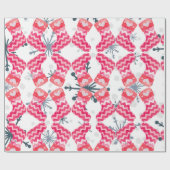 Niedlicher Roter Strumpf Schneeflocken Geschenkpapier (Flach)