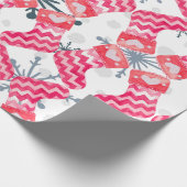 Niedlicher Roter Strumpf Schneeflocken Geschenkpapier (Ecke)