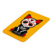 Niedlicher Roter Tag der Toten Katze, gelb Magnet (Linke Seite)