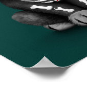 Niedlicher Roter Tag des toten Welpenhundes Aquama Poster (Ecke)