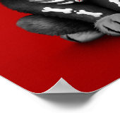 Niedlicher Roter Tag des toten Welpenhundes Poster (Ecke)