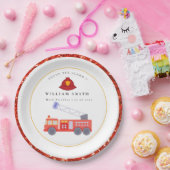 Niedlicher roter Truck Motor Kinder jedes Alter Ge Pappteller (Party)