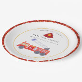 Niedlicher roter Truck Motor Kinder jedes Alter Ge Pappteller (Schrägansicht)