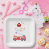 Niedlicher roter Truck Motor Kinder jedes Alter Ge Pappteller (Party)