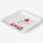 Niedlicher roter Truck Motor Kinder jedes Alter Ge Pappteller (Gewinkelt)