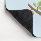 Niedlicher Roter und Blauer Cartoon Bird mit Bauml Mousepad (Ecke)