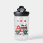 Niedlicher roter und grauer Feuerzug Trinkflasche (Vorne)