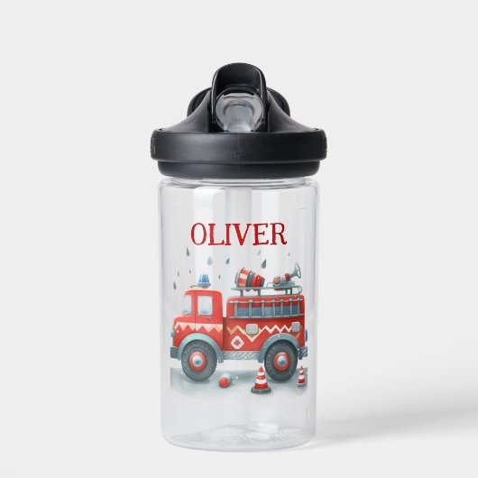 Niedlicher roter und grauer Feuerzug Trinkflasche (Vorne)