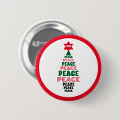 Niedlicher Roter und Grüner Friedhof Weihnachtsbau Button (Vorne & Hinten)
