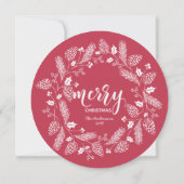 Niedlicher Roter und Grüner Kiefer und Heiligabend Einladung (Rückseite)