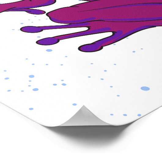 niedlicher Roter und lila Baumfrosch Poster (Ecke)