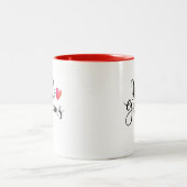 Niedlicher Roter Valentinstag Hallo Gorgeous Zweifarbige Tasse (Mittel)