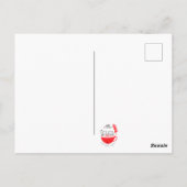 Niedlicher roter Wal zog das Haus. Aufkleber hinzu Postkarte (Rückseite)