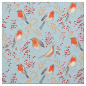 Niedlicher Roter Winter Weihnachtsvögel Robin Patt Stoff (Muster)