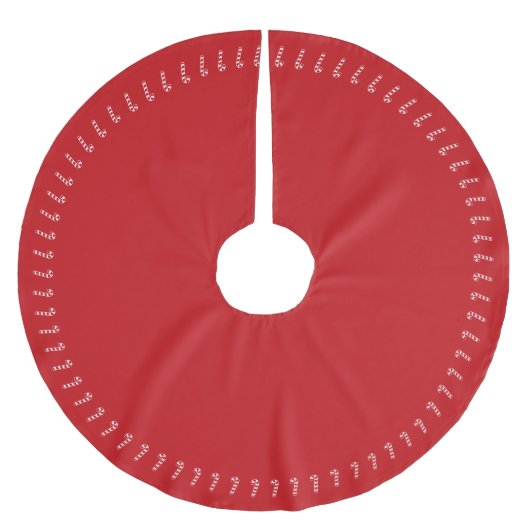 Niedlicher roter Zuckerrohr solide schlicht elegan Polyester Weihnachtsbaumdecke (Vorderseite)